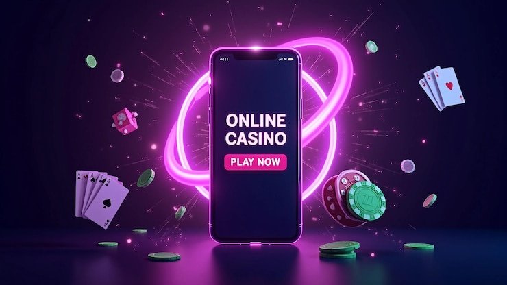 Studio kasino langsung mitra77 dengan dealer Three Card Poker dan kartu di meja